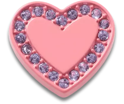 Джиббитсы Pink Enamel Heart Gem Crocs