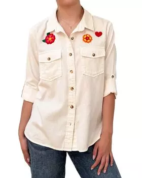 Джимовая рубашка Birds of a Feather Billy T, белый