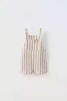 Джимпер из льна в полоску Zara, экрю / синий