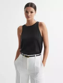 Джин Шелковый жилет спереди Reiss, черный