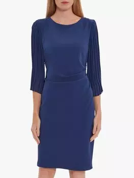 Джина Баккони Платье из креп-шифона Lilit, Темно-синий