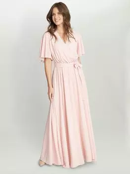 Джина Баккони Платье макси из шифона с запахом Crissy, румяный