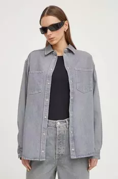 Джингсовая рубашка ELEANOR Samsoe Samsoe, серый