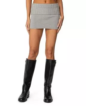 Джино Складная трикотажная мини-юбка Edikted, серый