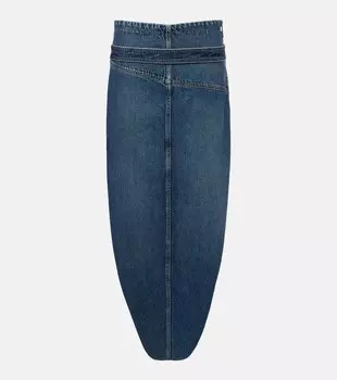 Джиновая асимметричная юбка миди Jean Paul Gaultier, Vintage Blue