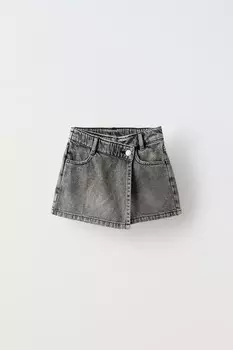 Джинсовая бермудская шорты ZARA, черный