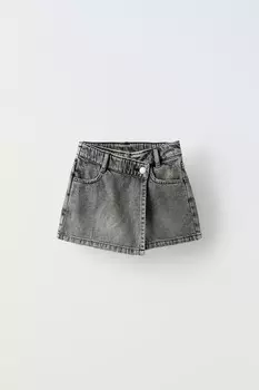 Джинсовая бермудская шорты ZARA, черный
