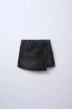 Джинсовая бермудская шорты ZARA, черный