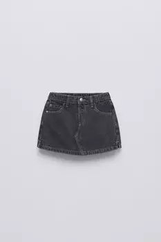 Джинсовая бермудская шорты ZARA, темно-серый