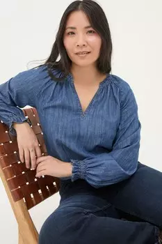 Джинсовая блузка Fatface Fat Face, синий