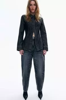 Джинсовая блузка H&M, серый