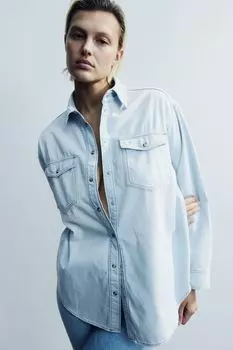 Джинсовая блузка H&M, синий