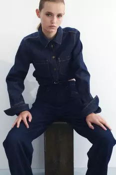 Джинсовая блузка H&M, синий