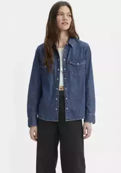Джинсовая блузка Levi's "ESSENTIAL WESTERN", с нагрудными карманами на кнопках, цвет Air Space 3