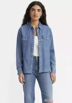 Джинсовая блузка Levi's "ESSENTIAL WESTERN", с нагрудными карманами на кнопках, цвет Going Steady