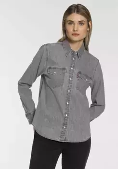 Джинсовая блузка Levi's "ESSENTIAL WESTERN", с нагрудными карманами на кнопках, серый