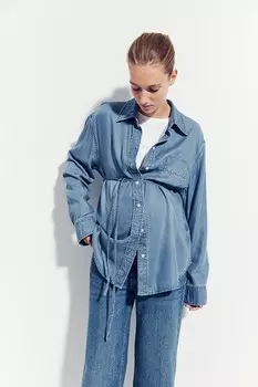 Джинсовая блузка Mama с завязками H&M, синий