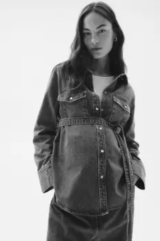 Джинсовая блузка Mama с завязками H&M, синий