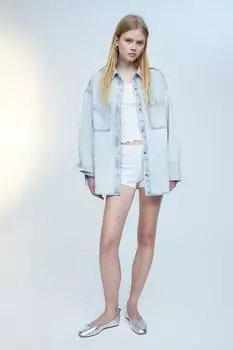 Джинсовая блузка оверсайз H&M, синий