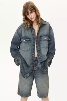 Джинсовая блузка оверсайз H&M, синий