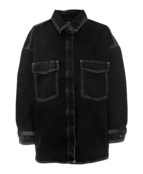 Джинсовая блузка оверсайз с карманами American Vintage, серый