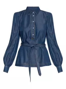 Джинсовая блузка с поясом MUNTHE, синий
