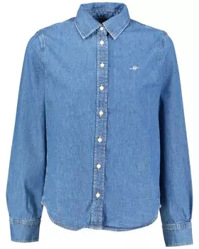 Джинсовая блузка стандартного кроя Gant, синий