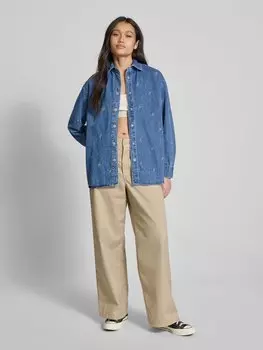 Джинсовая блузка свободного кроя с узорчатой строчкой, модель «BLOSSOM» Pepe Jeans, синий