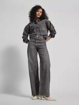 Джинсовая блузка свободного кроя с заклепками Jake*s Casual, черный