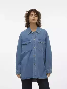 Джинсовая блузка Vero Moda "VMNAYA OVERSIZED DENIM SHIRT MIX NOOS", синий