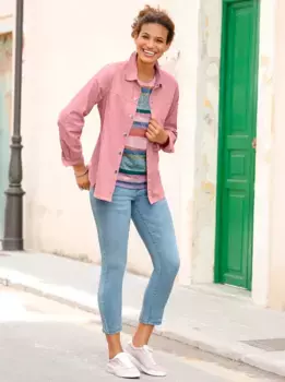 Джинсовая блузка в стиле casual Casual Looks, розовый