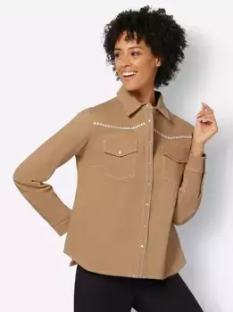 Джинсовая блузка в стиле casual Casual Looks, цвет Camel