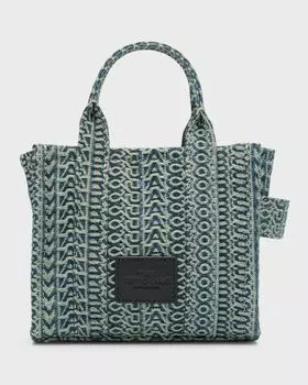 Джинсовая большая сумка через плечо с монограммой The Washed Marc Jacobs, цвет Sun Faded Denim