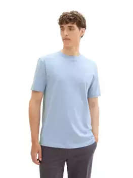 Джинсовая футболка TOM TAILOR "Crewneck" с небольшим логотипом Tom Tailor Denim, цвет Brunnera Blue