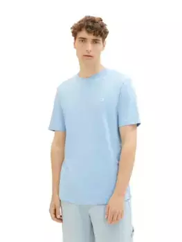 Джинсовая футболка TOM TAILOR "Crewneck" с небольшим логотипом Tom Tailor Denim, синий