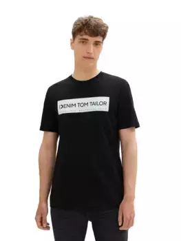 Джинсовая футболка TOM TAILOR с принтом логотипа Tom Tailor Denim, черный