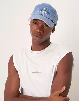 Джинсовая кепка Calvin Klein Jeans в цвете полувыбеленный синий