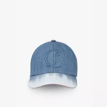 Джинсовая кепка с вышитым логотипом Mooncrest Christian Louboutin, синий