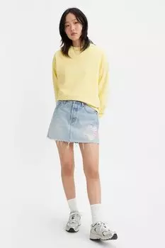 Джинсовая короткая юбка с необработанными концами Levi'S, синий