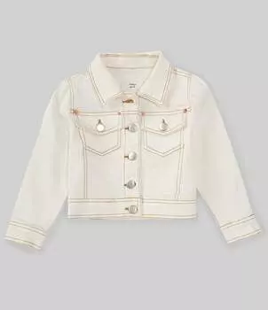 Джинсовая куртка A Loves A Little Girls 2T-6X с пышными рукавами, слоновая кость