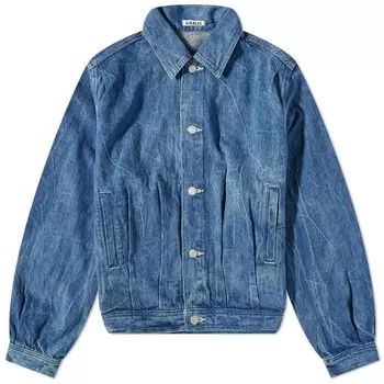 Джинсовая куртка Auralee Faded Selvedge, синий