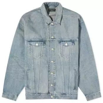 Джинсовая куртка Balenciaga Oversized Logo Denim, цвет Organic Selvedge Denim