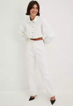 Джинсовая куртка BAUCHFREIE NA-KD, белый