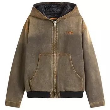 Джинсовая куртка-бомбер с капюшоном Mm6 Maison Margiela, коричневый