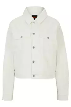 Джинсовая куртка BOSS ORANGE "C_TRUCKER JACKET 1", с нагрудными карманами на пуговицах, кремовый