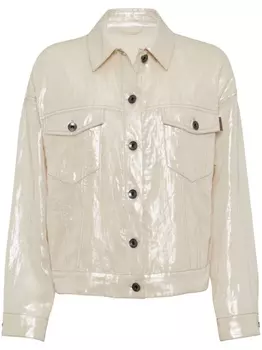 Джинсовая куртка Brunello Cucinelli, бежевый