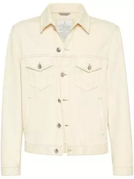 Джинсовая куртка Brunello Cucinelli, нейтральный цвет
