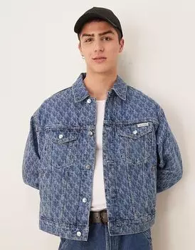 Джинсовая куртка Calvin Klein Jeans с принтом 90-х годов, цвет полустирки