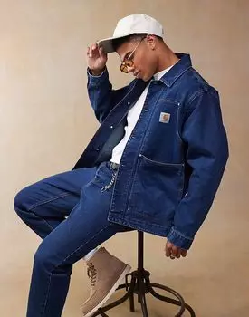 Джинсовая куртка Carhartt WIP og с двумя передними частями, средне-синего цвета