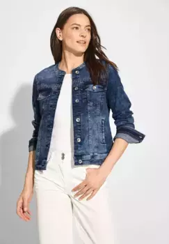 Джинсовая куртка Cecil, без капюшона, с воротником стойкой, синий